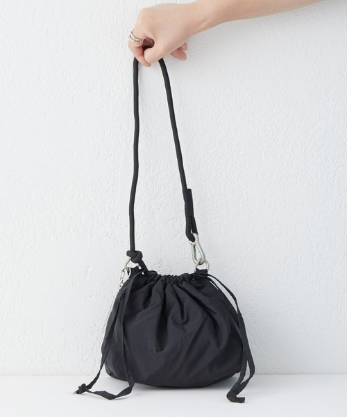 セール】【UNISEX】ナイロン2WAY巾着バッグ/キーホルダー付き  