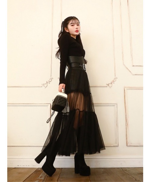 Darich ダーリッチ コルセットチュールロングスカート コルセットチュールロングスカート（スカート）｜Darich