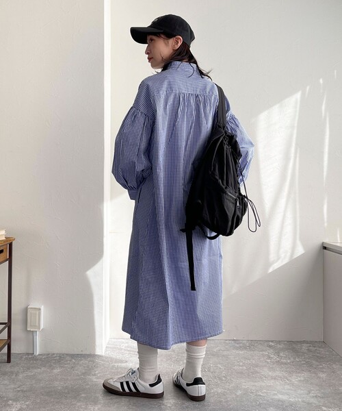 GEVACO（ゲバコ）の「【GEVACO/ゲバコ】タイプライターバンドカラーシャツワンピース（シャツワンピース・レディース・ベージュ系その他3/ブラック系その他/ブルー系その他3/ブルー系その他・36/38）」の14枚目の写真