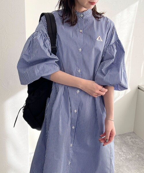 GEVACO（ゲバコ）の「【GEVACO/ゲバコ】タイプライターバンドカラーシャツワンピース（シャツワンピース・レディース・ベージュ系その他3/ブラック系その他/ブルー系その他3/ブルー系その他・36/38）」の11枚目の写真