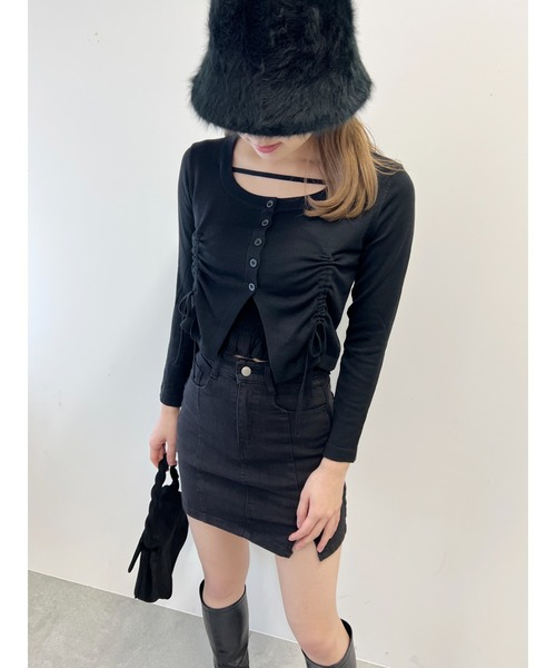 PHILLY（フィリー）の「サイドドロストデザイントップス（Tシャツ/カットソー・レディース・ブラック/グレー/ホワイト・FREE）」の5枚目の写真