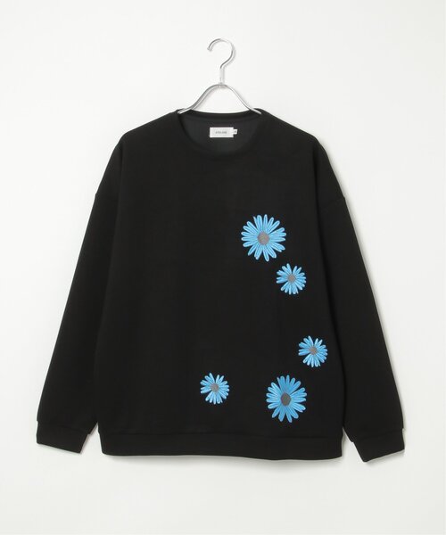 【セール】ランダムフラワー刺繍クルーネック(スウェット)|NO NEED(ノーニード) 【セール】ランダムフラワー刺繍クルーネック(スウェット)|NO NEED(ノーニード)