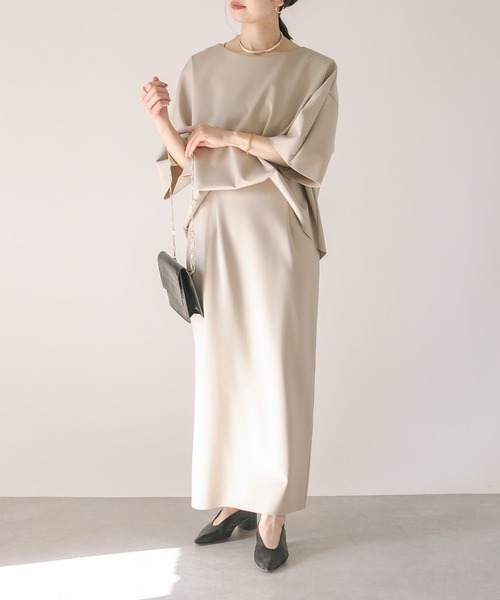 RIVE DROITE（リヴドロワ）の「セットアップ可能/ダンボールタイトスカート（スカート・レディース・ブラック/ベージュ・38/36）」の11枚目の写真