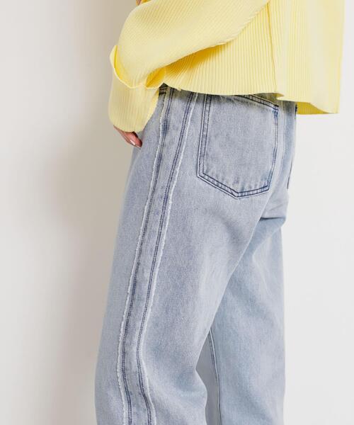 SENSE OF PLACE by URBAN RESEARCH(センスオブプレイスバイアーバンリサーチ)の「サイドフリンジデニム(デニムパンツ・レディース・インディゴブルー/ブラック/ライトブルー・SMALL/MEDIUM)」の7枚目の写真