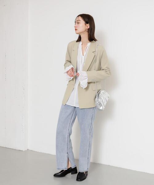 SENSE OF PLACE by URBAN RESEARCH(センスオブプレイスバイアーバンリサーチ)の「サイドフリンジデニム(デニムパンツ・レディース・インディゴブルー/ブラック/ライトブルー・SMALL/MEDIUM)」の16枚目の写真