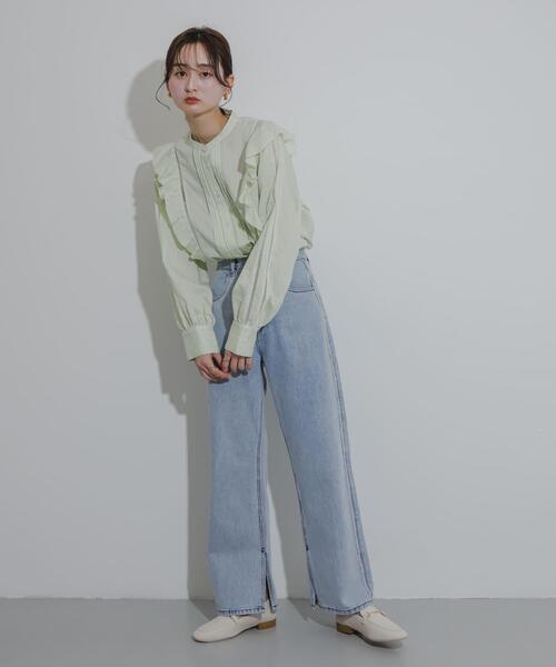 SENSE OF PLACE by URBAN RESEARCH(センスオブプレイスバイアーバンリサーチ)の「サイドフリンジデニム(デニムパンツ・レディース・インディゴブルー/ブラック/ライトブルー・SMALL/MEDIUM)」の18枚目の写真