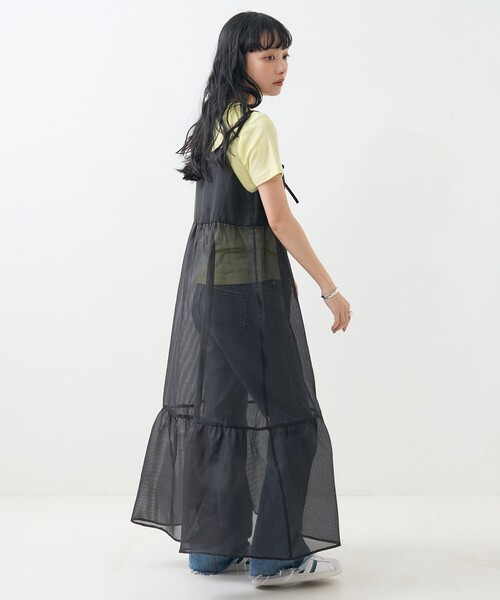 FREAK'S STORE(フリークスストア)の「シアーリップ マキシ 2WAY ワンピース(ワンピース・レディース・オリーブ/ブラック・フリ-)」の10枚目の写真