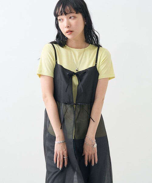 FREAK'S STORE(フリークスストア)の「シアーリップ マキシ 2WAY ワンピース(ワンピース・レディース・オリーブ/ブラック・フリ-)」の13枚目の写真
