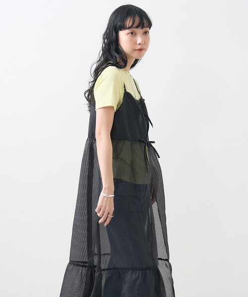 FREAK'S STORE(フリークスストア)の「シアーリップ マキシ 2WAY ワンピース(ワンピース・レディース・オリーブ/ブラック・フリ-)」の14枚目の写真
