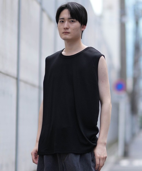 ムラサキスポーツ（ムラサキスポーツ）の「【ムラサキスポーツ限定】DEAR LAUREL/ディアローレル ワイドリブマッスルタンクトップ  Wide Rib Muscle Tank Top D24S2320（タンクトップ・メンズ・ホワイト/ブラック・L/M）」の13枚目の写真