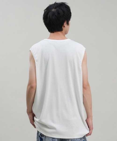 ムラサキスポーツ（ムラサキスポーツ）の「【ムラサキスポーツ限定】DEAR LAUREL/ディアローレル ワイドリブマッスルタンクトップ  Wide Rib Muscle Tank Top D24S2320（タンクトップ・メンズ・ホワイト/ブラック・L/M）」の6枚目の写真