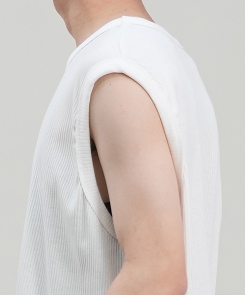 ムラサキスポーツ（ムラサキスポーツ）の「【ムラサキスポーツ限定】DEAR LAUREL/ディアローレル ワイドリブマッスルタンクトップ  Wide Rib Muscle Tank Top D24S2320（タンクトップ・メンズ・ホワイト/ブラック・L/M）」の12枚目の写真