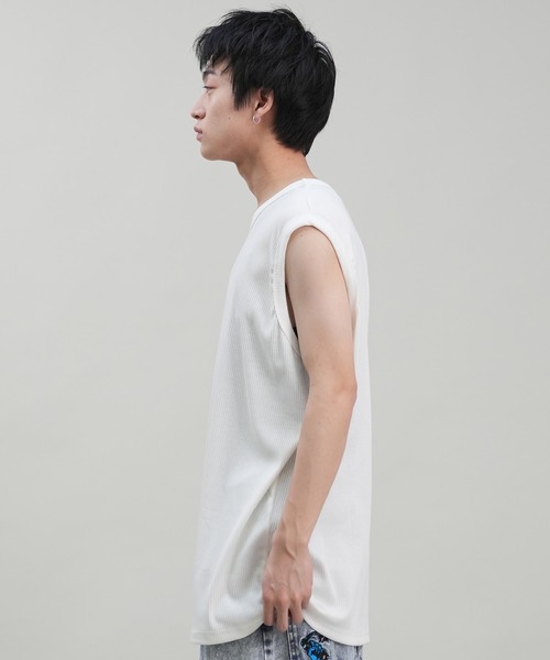 ムラサキスポーツ（ムラサキスポーツ）の「【ムラサキスポーツ限定】DEAR LAUREL/ディアローレル ワイドリブマッスルタンクトップ  Wide Rib Muscle Tank Top D24S2320（タンクトップ・メンズ・ホワイト/ブラック・L/M）」の5枚目の写真