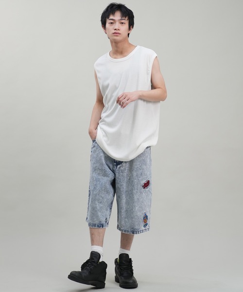 ムラサキスポーツ（ムラサキスポーツ）の「【ムラサキスポーツ限定】DEAR LAUREL/ディアローレル ワイドリブマッスルタンクトップ  Wide Rib Muscle Tank Top D24S2320（タンクトップ・メンズ・ホワイト/ブラック・L/M）」の8枚目の写真