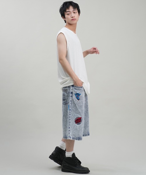 ムラサキスポーツ（ムラサキスポーツ）の「【ムラサキスポーツ限定】DEAR LAUREL/ディアローレル ワイドリブマッスルタンクトップ  Wide Rib Muscle Tank Top D24S2320（タンクトップ・メンズ・ホワイト/ブラック・L/M）」の11枚目の写真