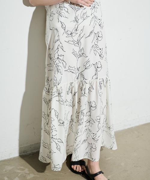 Shelly island(シェリーアイランド)の「花柄フレアキャミワンピース(ワンピース・レディース・ホワイト/ブラック・FREE)」の10枚目の写真