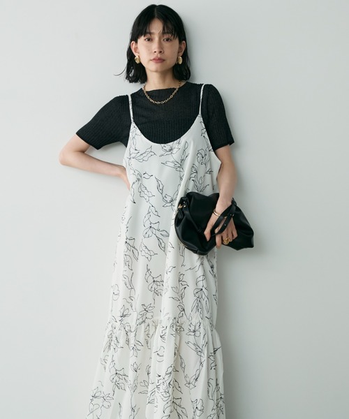 Shelly island(シェリーアイランド)の「花柄フレアキャミワンピース(ワンピース・レディース・ホワイト/ブラック・FREE)」の20枚目の写真