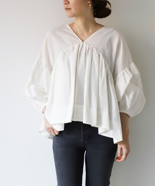 ブラウス シャツ Gathered Volume Blouse レディース I_am（アイアム）の「gather volume blouse / ギャザー