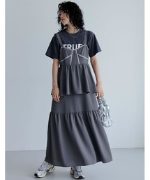 Re:EDIT | [2024SS PRE ORDER][低身長サイズ有]パイピングビスチェデザインティアードキャミワンピース(ワンピース)
