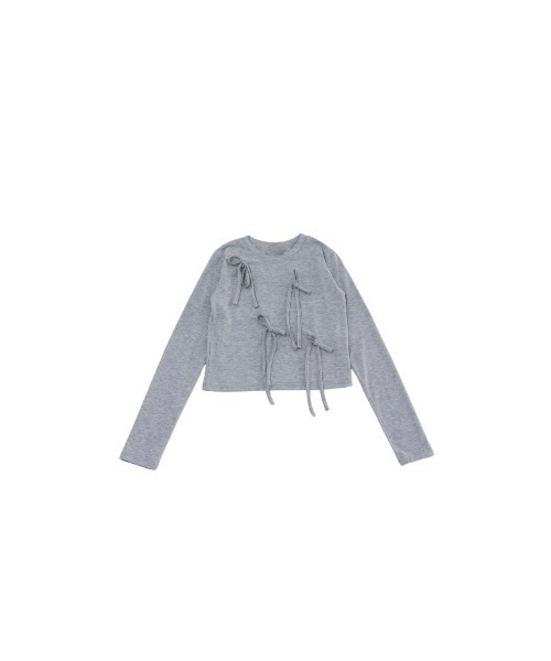 Uenui(ウニュイ)の「tie ribbon tops(Tシャツ/カットソー・レディース・ブラック/ホワイト・FREE)」の15枚目の写真