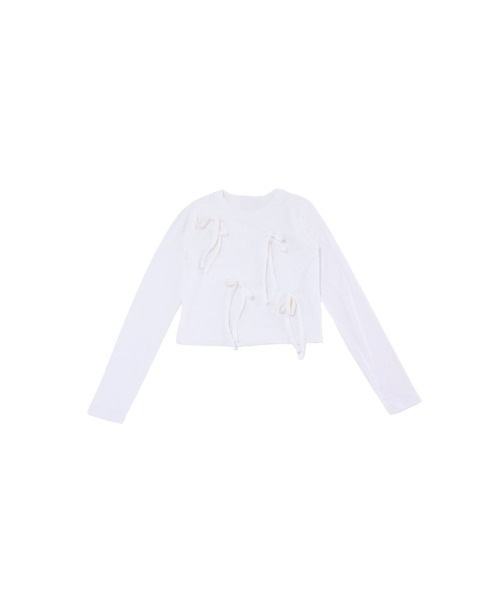 Uenui(ウニュイ)の「tie ribbon tops(Tシャツ/カットソー・レディース・ブラック/ホワイト・FREE)」の18枚目の写真