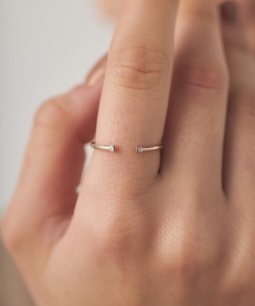 [レイヤード] K10MPG ダイヤモンド リング（リング）｜ete（エテ）