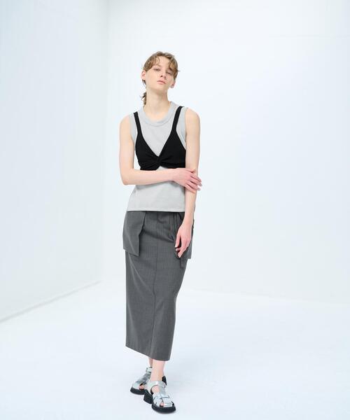 LANVIN en Bleu（ランバンオンブルー）の「ノットディティールニットビスチェ（Tシャツ/カットソー・レディース・ブラック・38）」の6枚目の写真