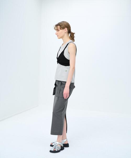 LANVIN en Bleu（ランバンオンブルー）の「ノットディティールニットビスチェ（Tシャツ/カットソー・レディース・ブラック・38）」の7枚目の写真