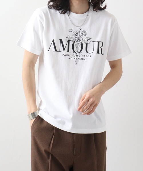 RGY(アールジーワイ)の「RGY AMOUR 花柄プリントTシャツ(Tシャツ/カットソー・メンズ・ホワイト/ブラック・F)」の8枚目の写真