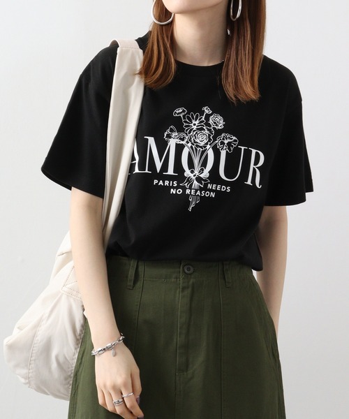 RGY(アールジーワイ)の「RGY AMOUR 花柄プリントTシャツ(Tシャツ/カットソー・メンズ・ホワイト/ブラック・F)」の14枚目の写真