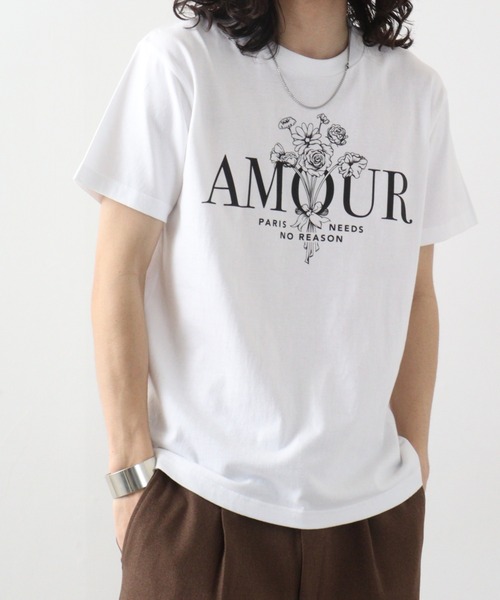 RGY(アールジーワイ)の「RGY AMOUR 花柄プリントTシャツ(Tシャツ/カットソー・メンズ・ホワイト/ブラック・F)」の10枚目の写真