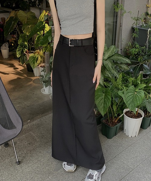 aimoha(アイモハ)の「ベルト付きロング丈スカート(スカート・レディース・ブラック・SMALL/MEDIUM/LARGE/X-LARGE)」の5枚目の写真