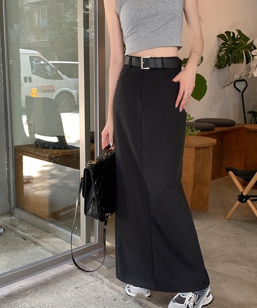 aimoha(アイモハ)の「ベルト付きロング丈スカート(スカート・レディース・ブラック・SMALL/MEDIUM/LARGE/X-LARGE)」の6枚目の写真