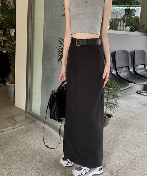 aimoha(アイモハ)の「ベルト付きロング丈スカート(スカート・レディース・ブラック・SMALL/MEDIUM/LARGE/X-LARGE)」の8枚目の写真