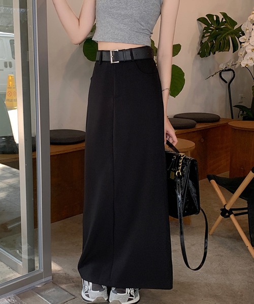 aimoha(アイモハ)の「ベルト付きロング丈スカート(スカート・レディース・ブラック・SMALL/MEDIUM/LARGE/X-LARGE)」の12枚目の写真
