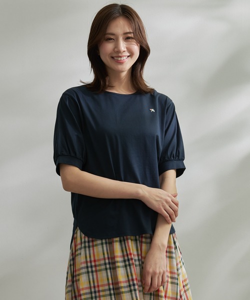 Arnold Palmer(アーノルドパーマー)の「パフスリーブ ラウンドテール Tシャツ(Tシャツ/カットソー・レディース・ブラック/アイボリー/ネイビー・L/M/S)」の3枚目の写真