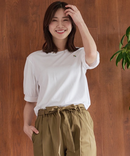 Arnold Palmer(アーノルドパーマー)の「パフスリーブ ラウンドテール Tシャツ(Tシャツ/カットソー・レディース・ブラック/アイボリー/ネイビー・L/M/S)」の1枚目の写真