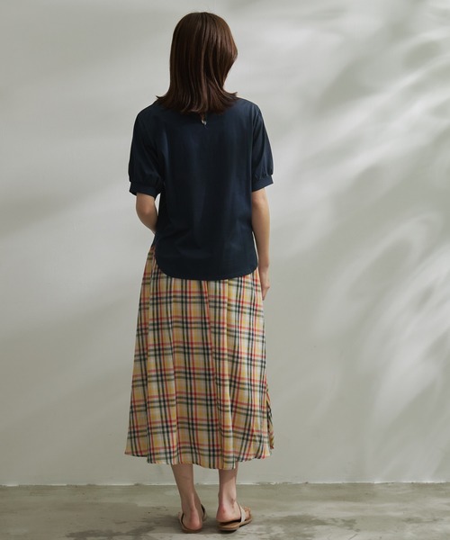 Arnold Palmer(アーノルドパーマー)の「パフスリーブ ラウンドテール Tシャツ(Tシャツ/カットソー・レディース・ブラック/アイボリー/ネイビー・L/M/S)」の9枚目の写真