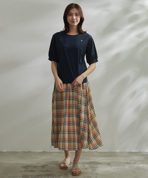 Arnold Palmer(アーノルドパーマー)の「パフスリーブ ラウンドテール Tシャツ(Tシャツ/カットソー・レディース・ブラック/アイボリー/ネイビー・L/M/S)」の7枚目の写真