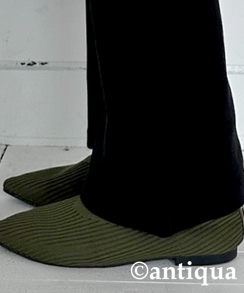 antiqua（アンティカ）の「リブフレアパンツ（その他パンツ・レディース・グリーン系その他/ブルーグリーン/ブラック/アイボリー/レッド/パープル系その他/チャコールグレー/オレンジ/グレイッシュベージュ・M/S/L）」の18枚目の写真