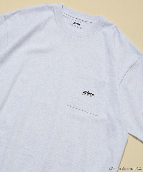 PRINCE（プリンス）の「prince/プリンス prince ワンポイントロゴ クルーネック ポケットTシャツ/リンガーデザイン（Tシャツ/カットソー・メンズ・チャコールグレー/ホワイト/ネイビー/グレー/オフホワイト/グリーン/イエロー・MEDIUM/LARGE）」の2枚目の写真