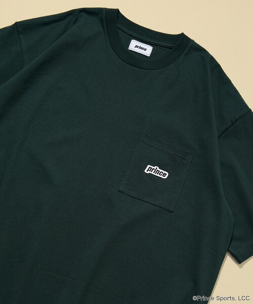 PRINCE（プリンス）の「prince/プリンス prince ワンポイントロゴ クルーネック ポケットTシャツ/リンガーデザイン（Tシャツ/カットソー・メンズ・チャコールグレー/ホワイト/ネイビー/グレー/オフホワイト/グリーン/イエロー・MEDIUM/LARGE）」の5枚目の写真