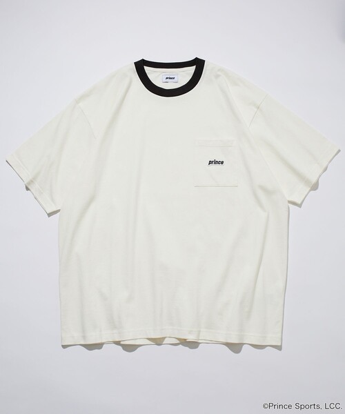 PRINCE（プリンス）の「prince/プリンス prince ワンポイントロゴ クルーネック ポケットTシャツ/リンガーデザイン（Tシャツ/カットソー・メンズ・チャコールグレー/ホワイト/ネイビー/グレー/オフホワイト/グリーン/イエロー・MEDIUM/LARGE）」の8枚目の写真