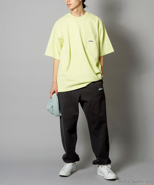 PRINCE（プリンス）の「prince/プリンス prince ワンポイントロゴ クルーネック ポケットTシャツ/リンガーデザイン（Tシャツ/カットソー・メンズ・チャコールグレー/ホワイト/ネイビー/グレー/オフホワイト/グリーン/イエロー・MEDIUM/LARGE）」の20枚目の写真