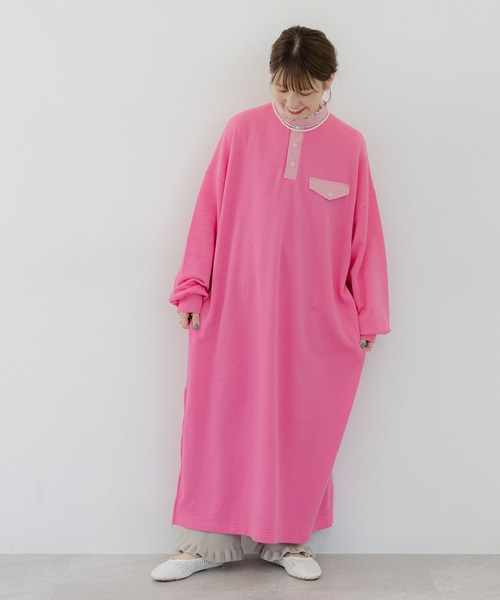 studio CLIP（スタディオクリップ）の「《人気スタッフmoezoコラボ》スウェットカジュアルワンピース（ワンピース・レディース・ピンク/ブルー/グレー・FREE）」の3枚目の写真