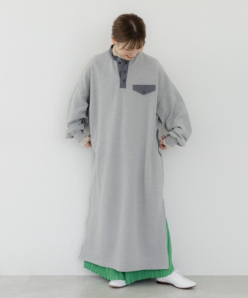 studio CLIP（スタディオクリップ）の「《人気スタッフmoezoコラボ》スウェットカジュアルワンピース（ワンピース・レディース・ピンク/ブルー/グレー・FREE）」の4枚目の写真