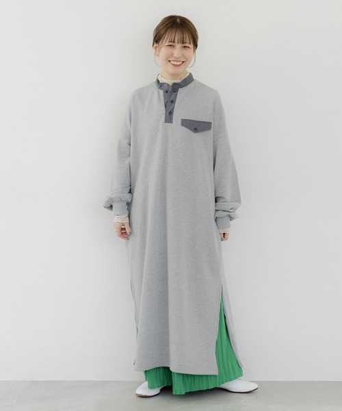 studio CLIP（スタディオクリップ）の「《人気スタッフmoezoコラボ》スウェットカジュアルワンピース（ワンピース・レディース・ピンク/ブルー/グレー・FREE）」の8枚目の写真