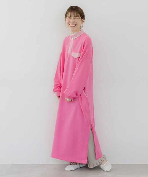 studio CLIP（スタディオクリップ）の「《人気スタッフmoezoコラボ》スウェットカジュアルワンピース（ワンピース・レディース・ピンク/ブルー/グレー・FREE）」の22枚目の写真