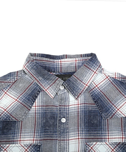 LUXSTYLE（ラグスタイル）の「インディゴチェック長袖シャツ（シャツ/ブラウス・メンズ・レッド/インディゴブルー・M/XL/L）」の11枚目の写真