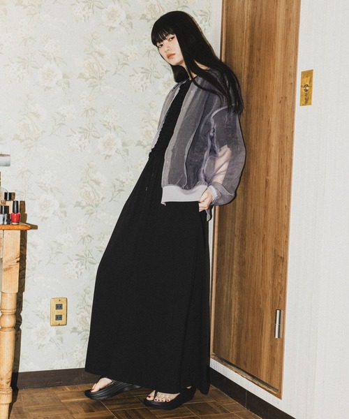 niko and...（ニコアンド）の「[MODE NORM CORE]フリフリルドッキングワンピース（ワンピース・レディース・ブルー/ブラック・LARGE/MEDIUM）」の2枚目の写真